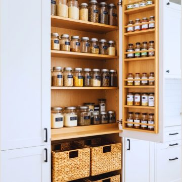 Modern Traditional Pantry Cabinet White Inset Doors