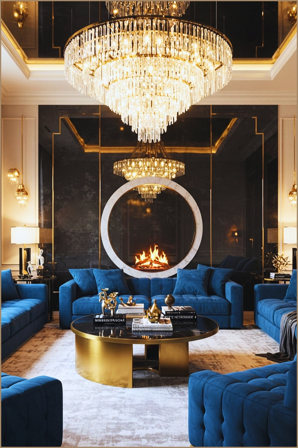 Opulent Living Room With Bold Luxurious Design