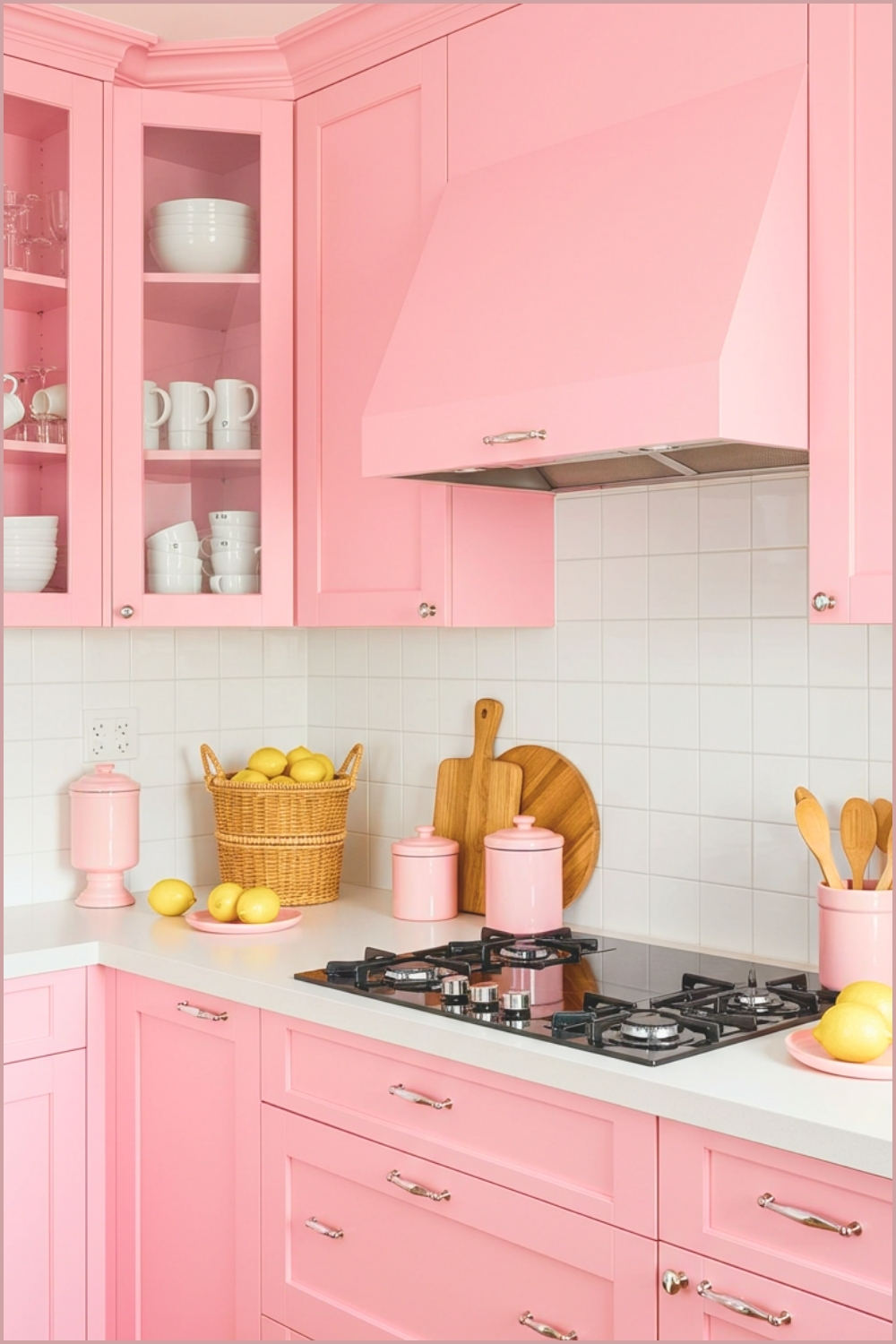 Pink Corner Kitchen Vignette