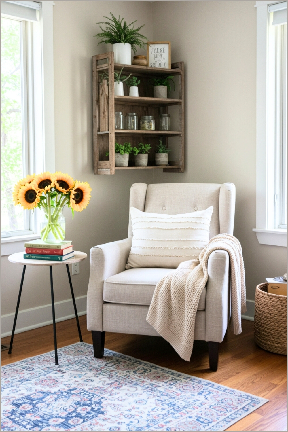 Reading Corner Armchair And Knitted Throw