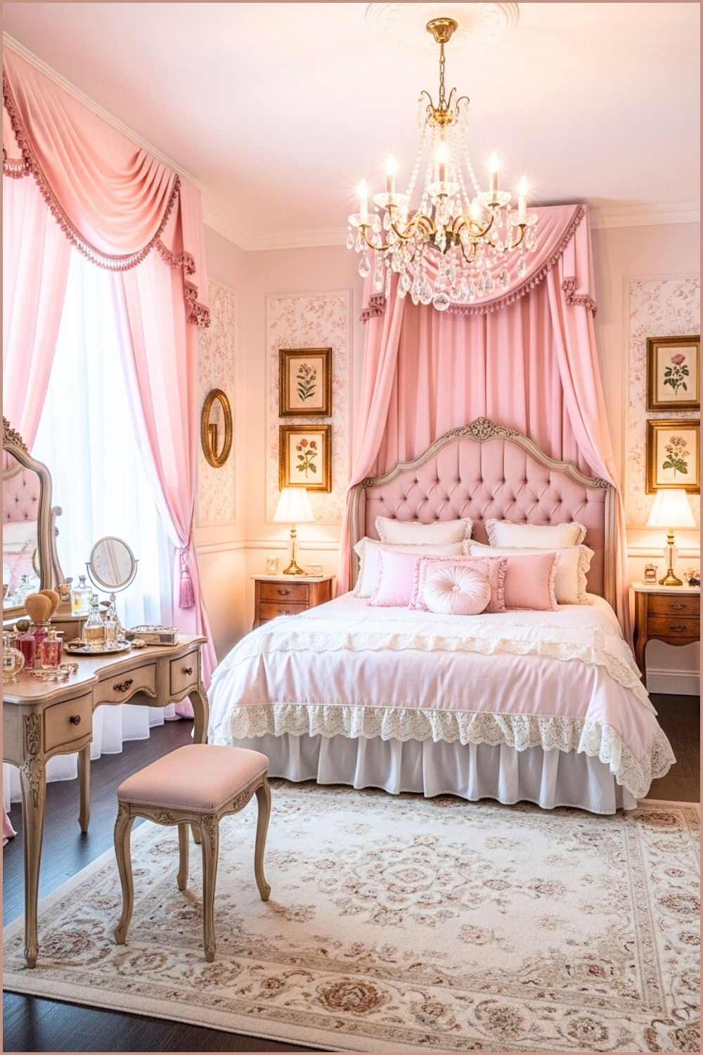Romantic Vintage-inspired Bedroom With Antique Furniture