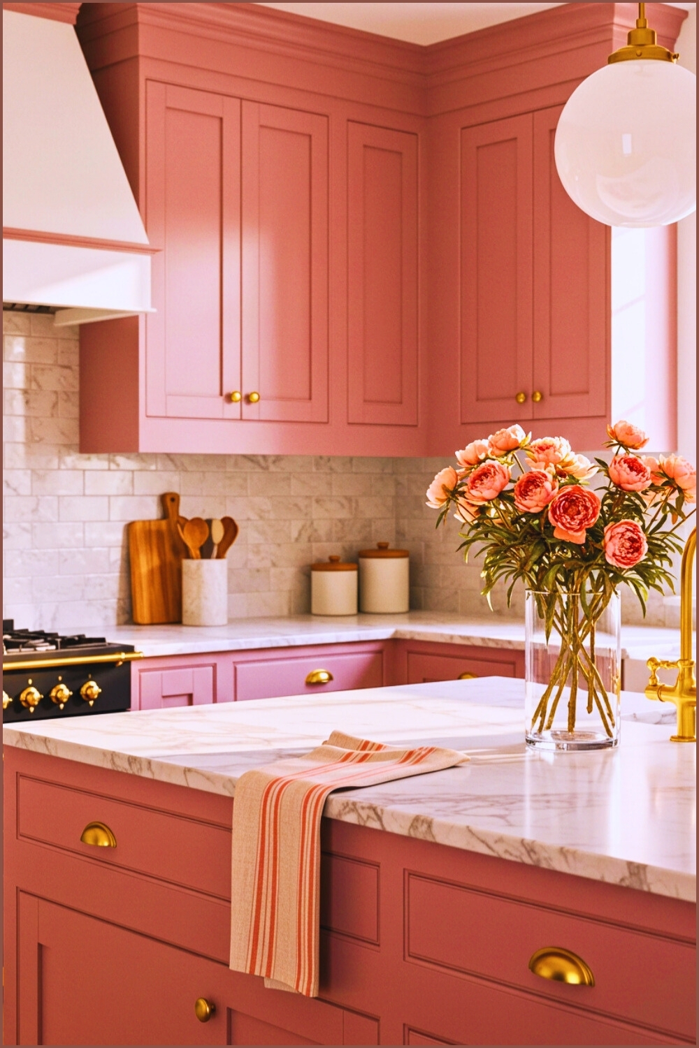 Rose Kitchen Mauve Shaker Cabinets