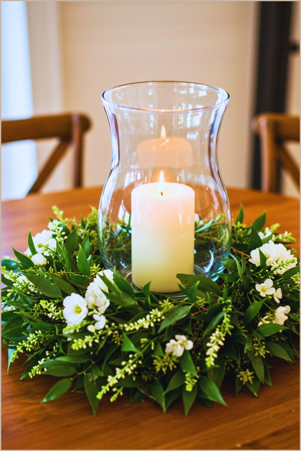 Rustic Centerpiece Glass Hurricane Candle Holder