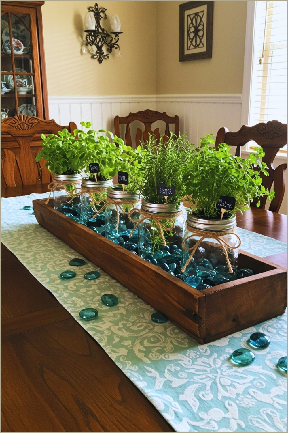 Rustic Farmhouse Dining Table Centerpiece Dark