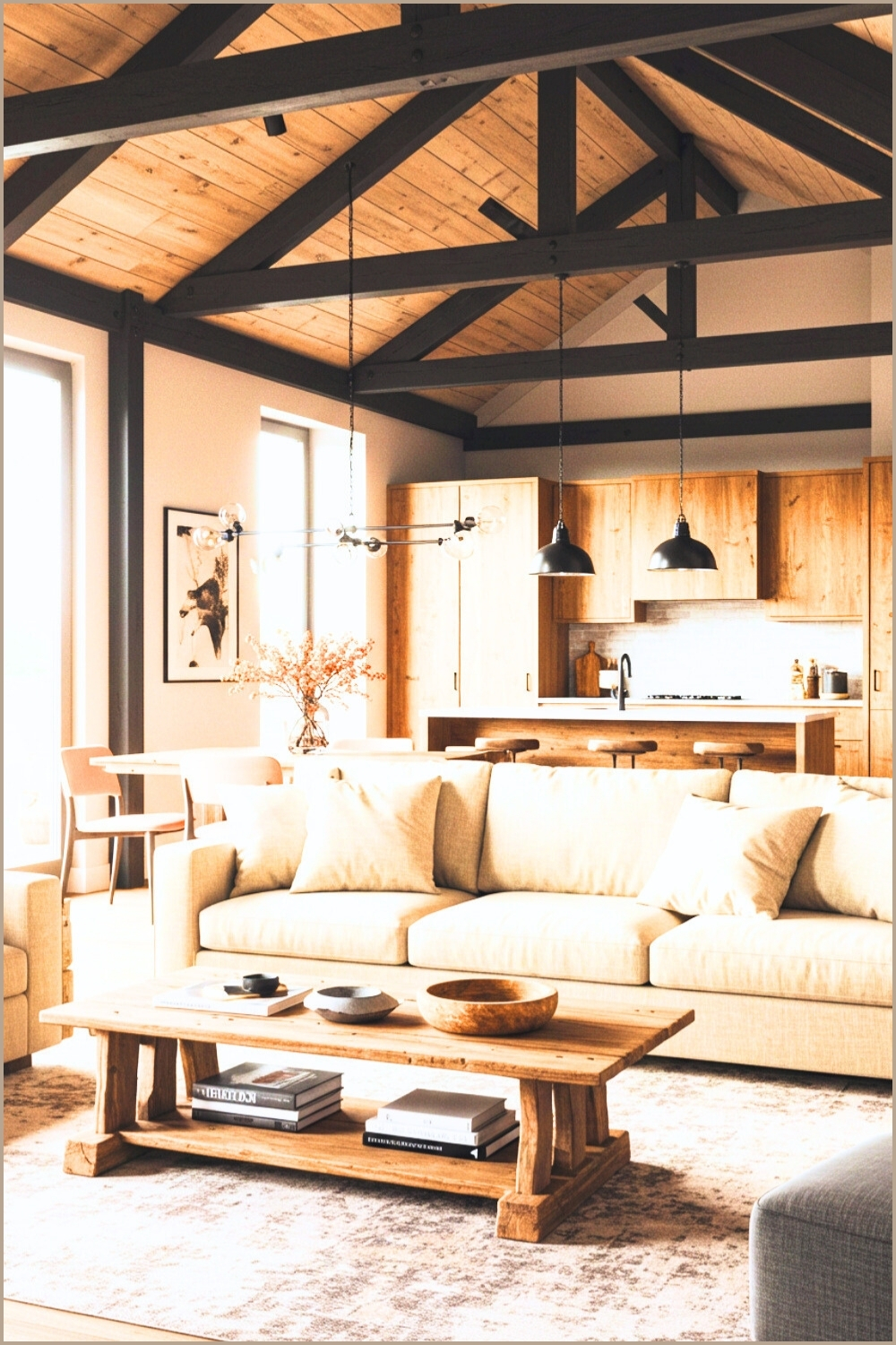  Rustic Industrial Living Room Loft Design