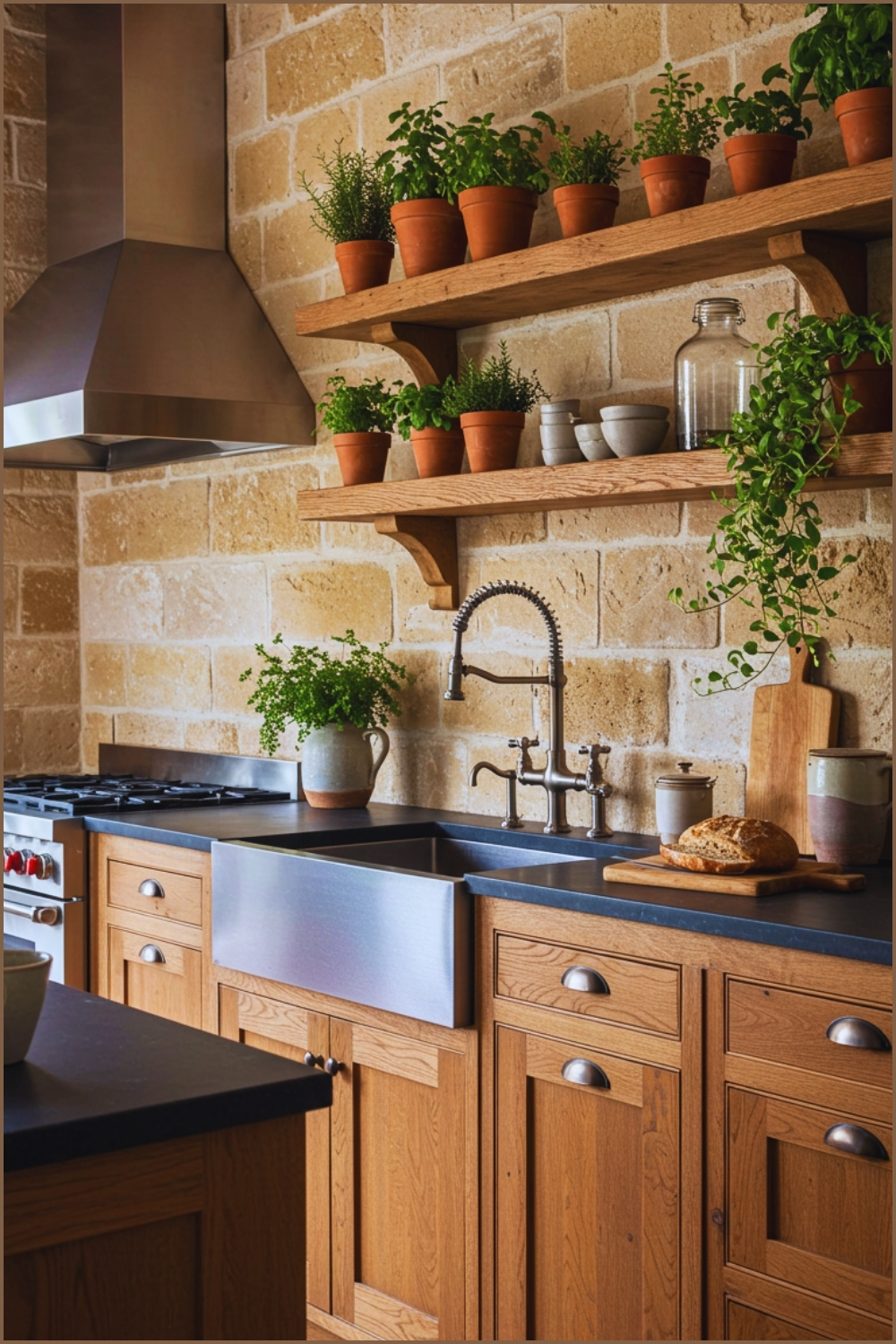 Rustic Mediterranean Farmhouse Kitchen Limestone