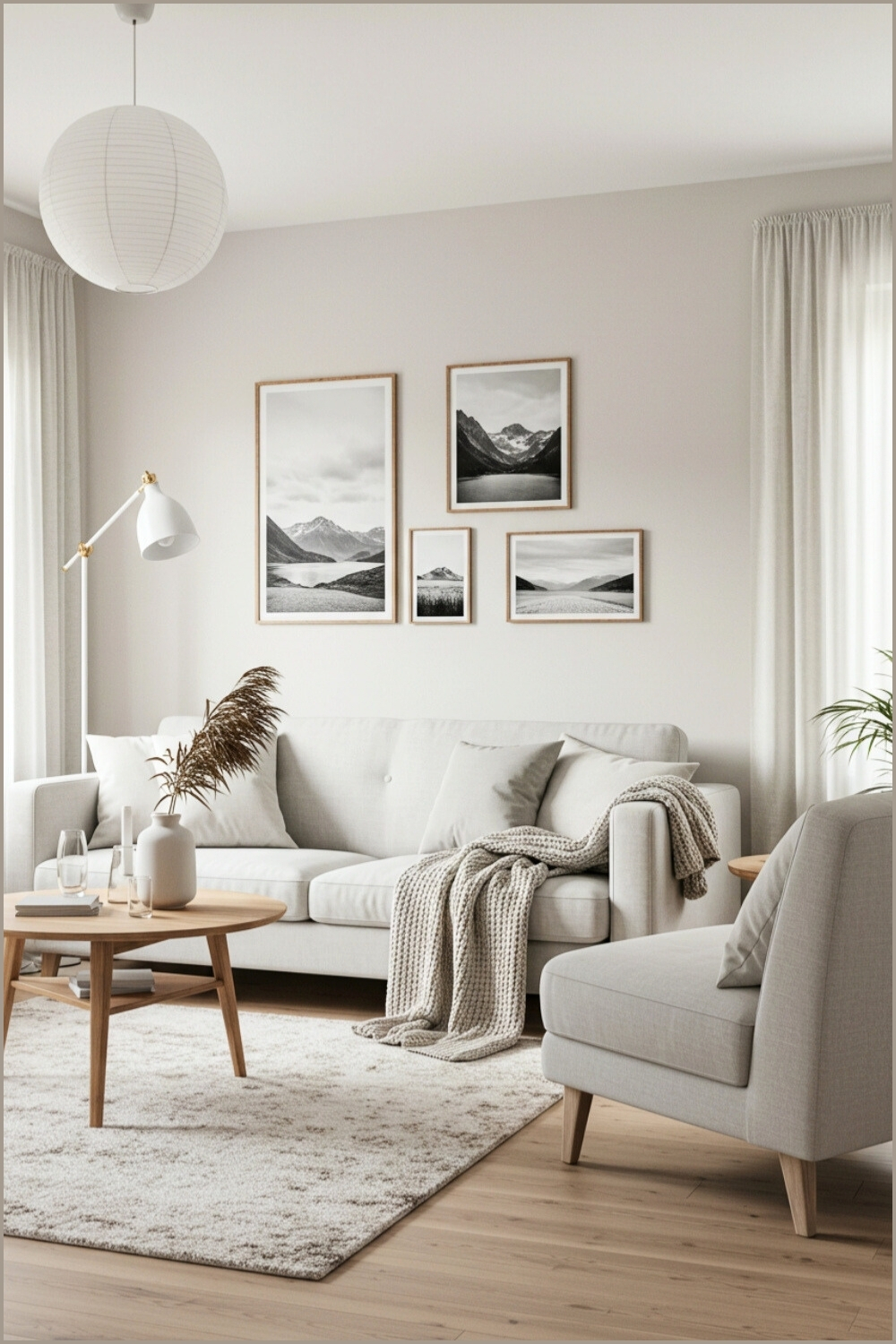 Scandinavian Minimalist Living Room Neutral Tones