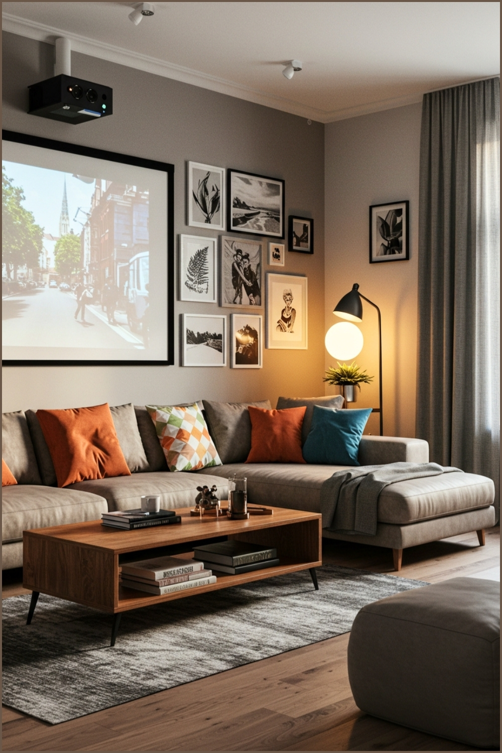Sectional Sofa Living Room Colorful Pillows