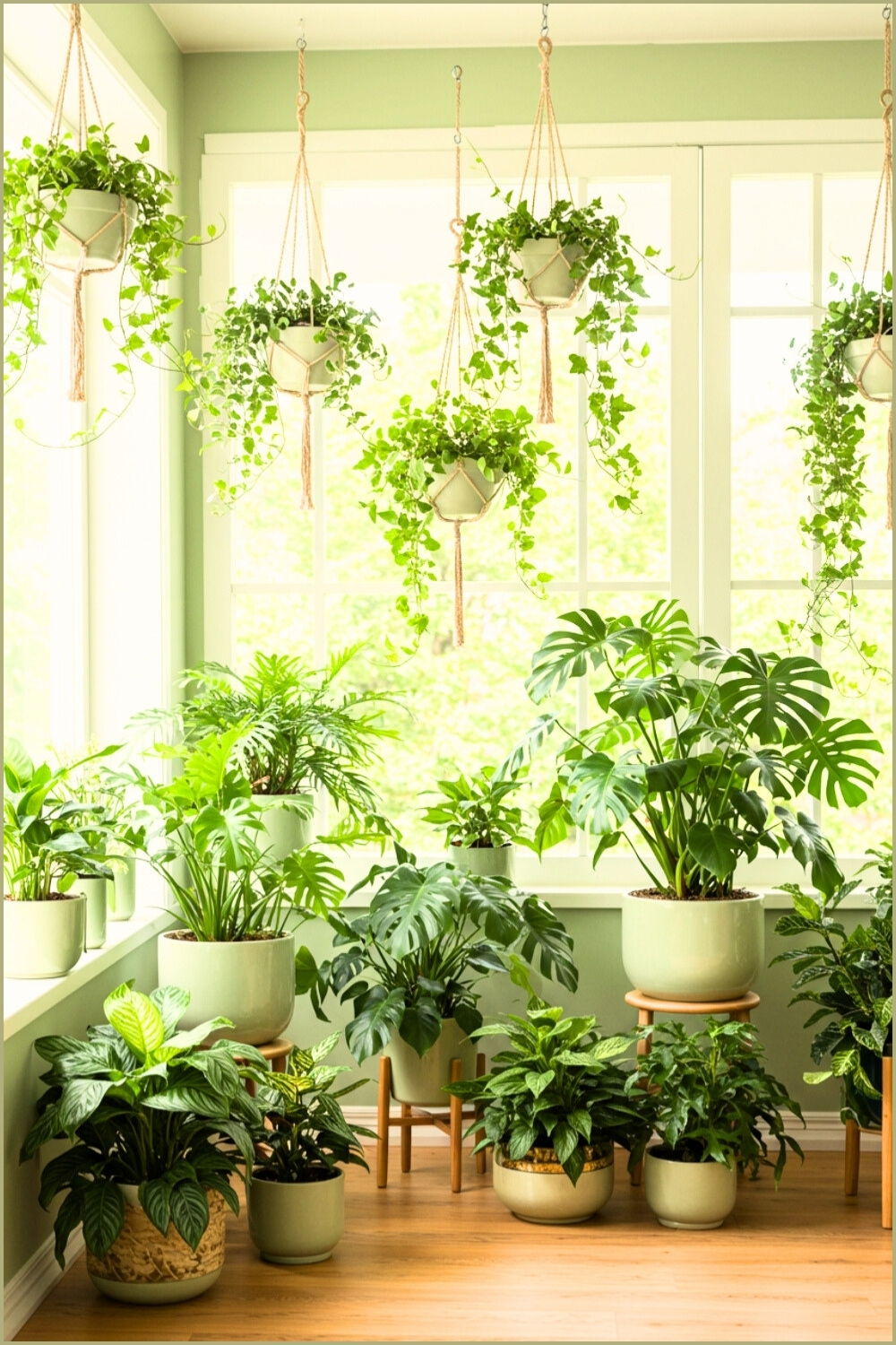 Serene Nature-filled Space With Lush Green Plants