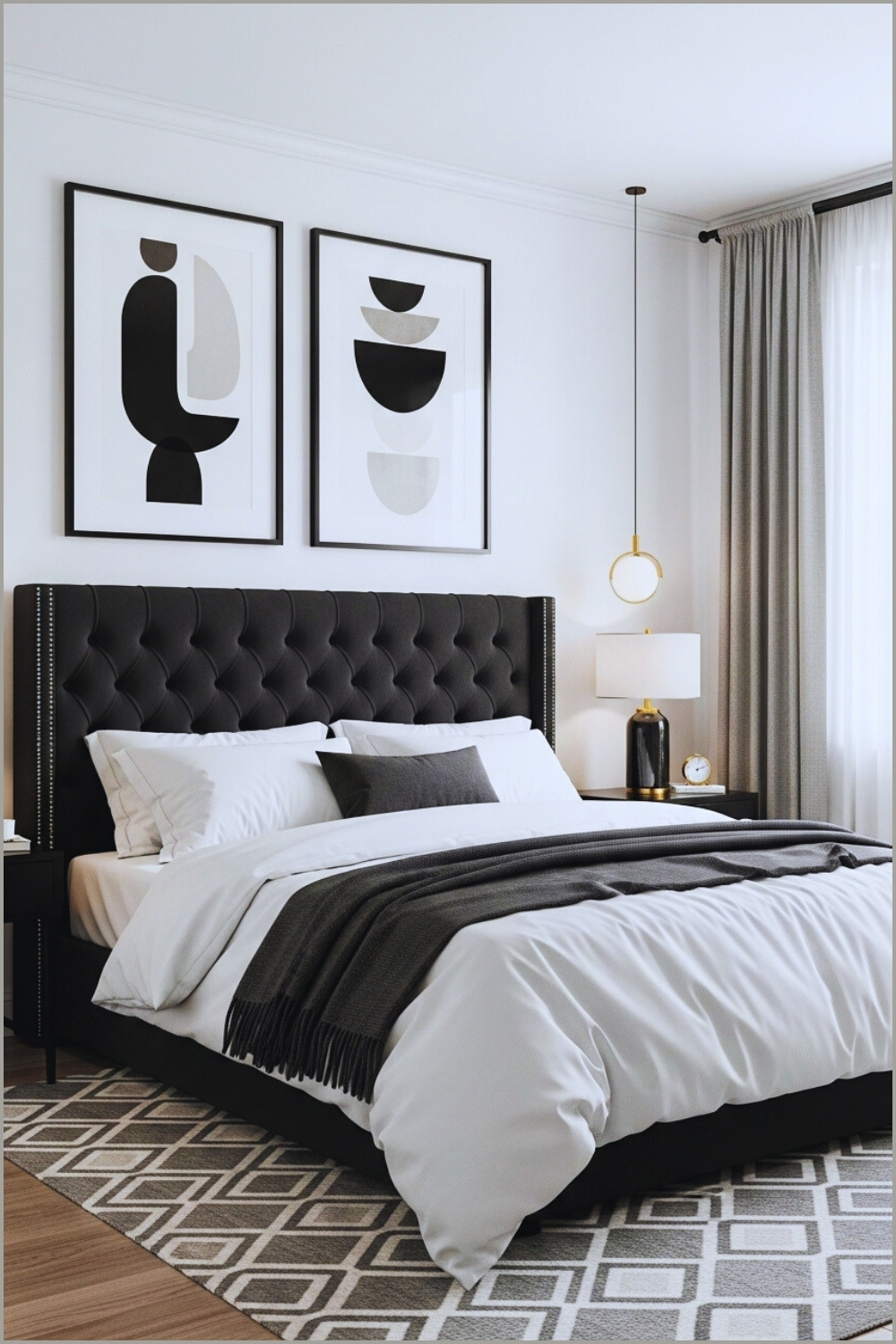 Sleek Modern Bedroom Captures Timeless Elegance Through Its Bold