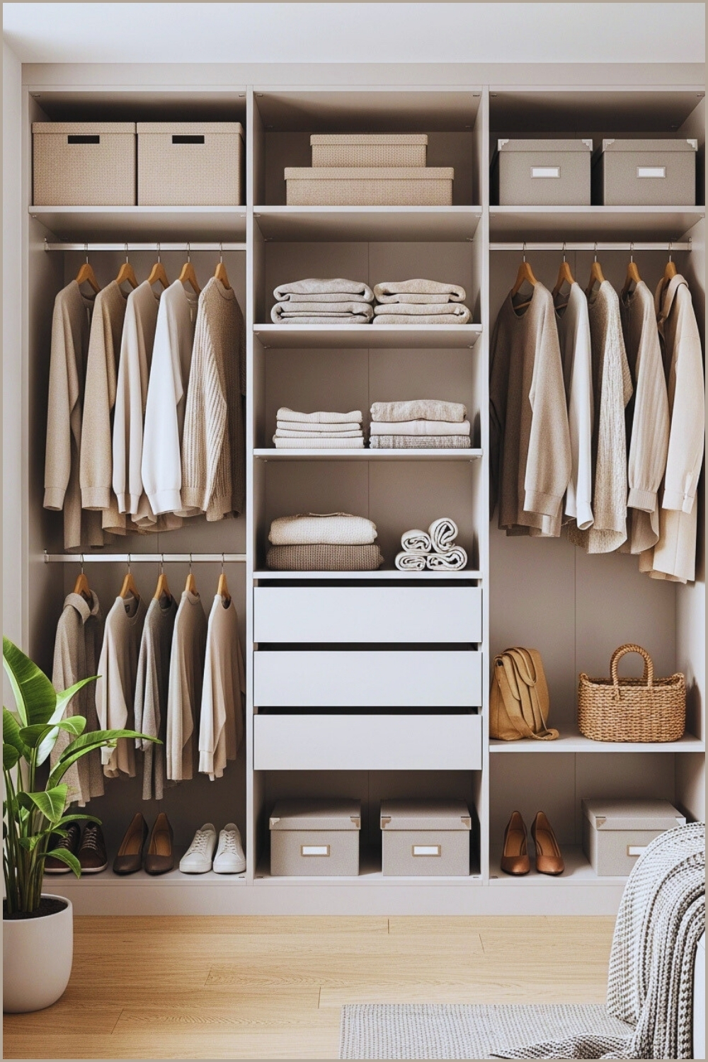 Sleek Shared Wardrobe Blends Style With Function Offering Plenty Of Space