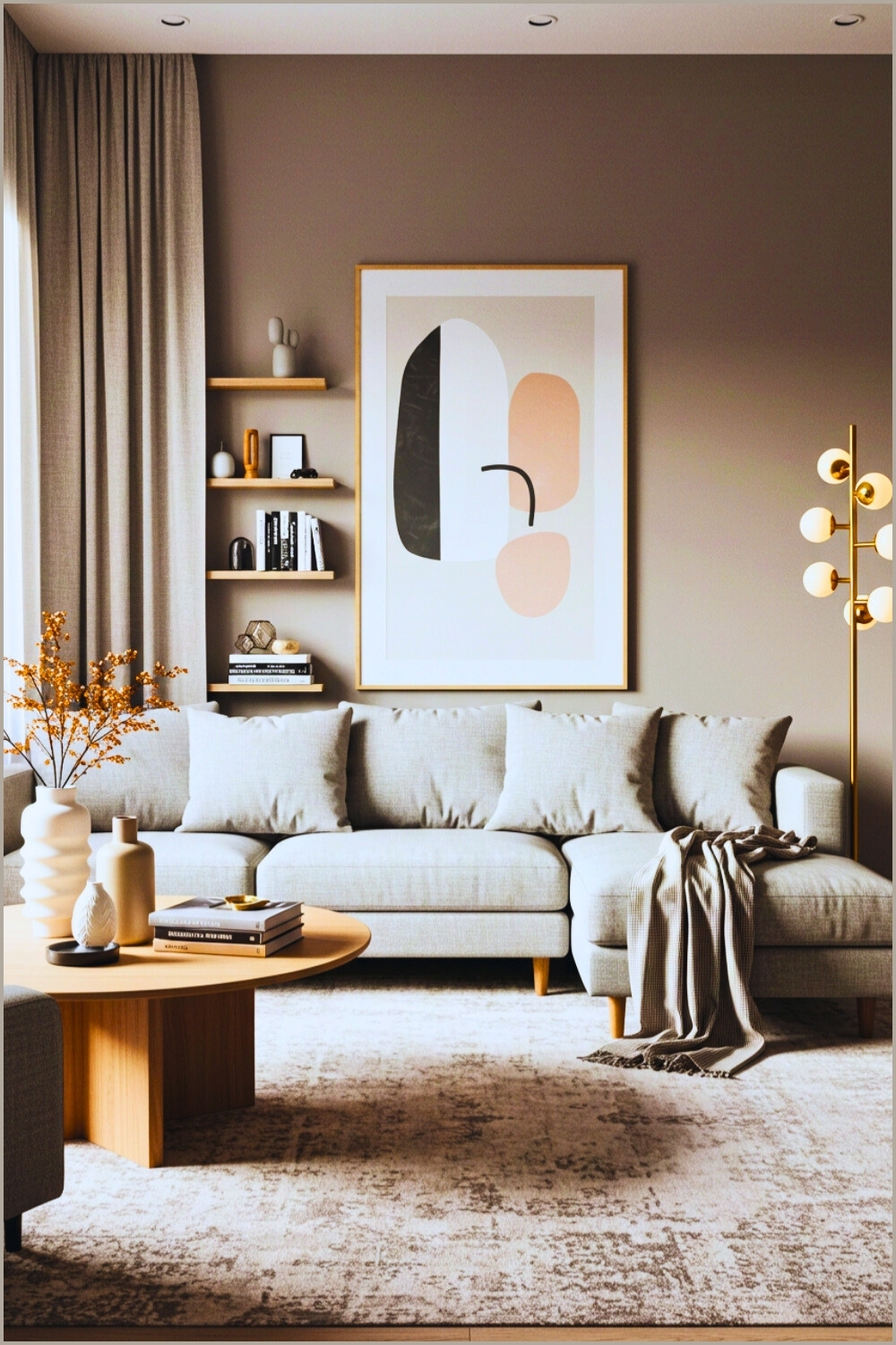 Soft Gray Sectional Sofa Neutral Cushions