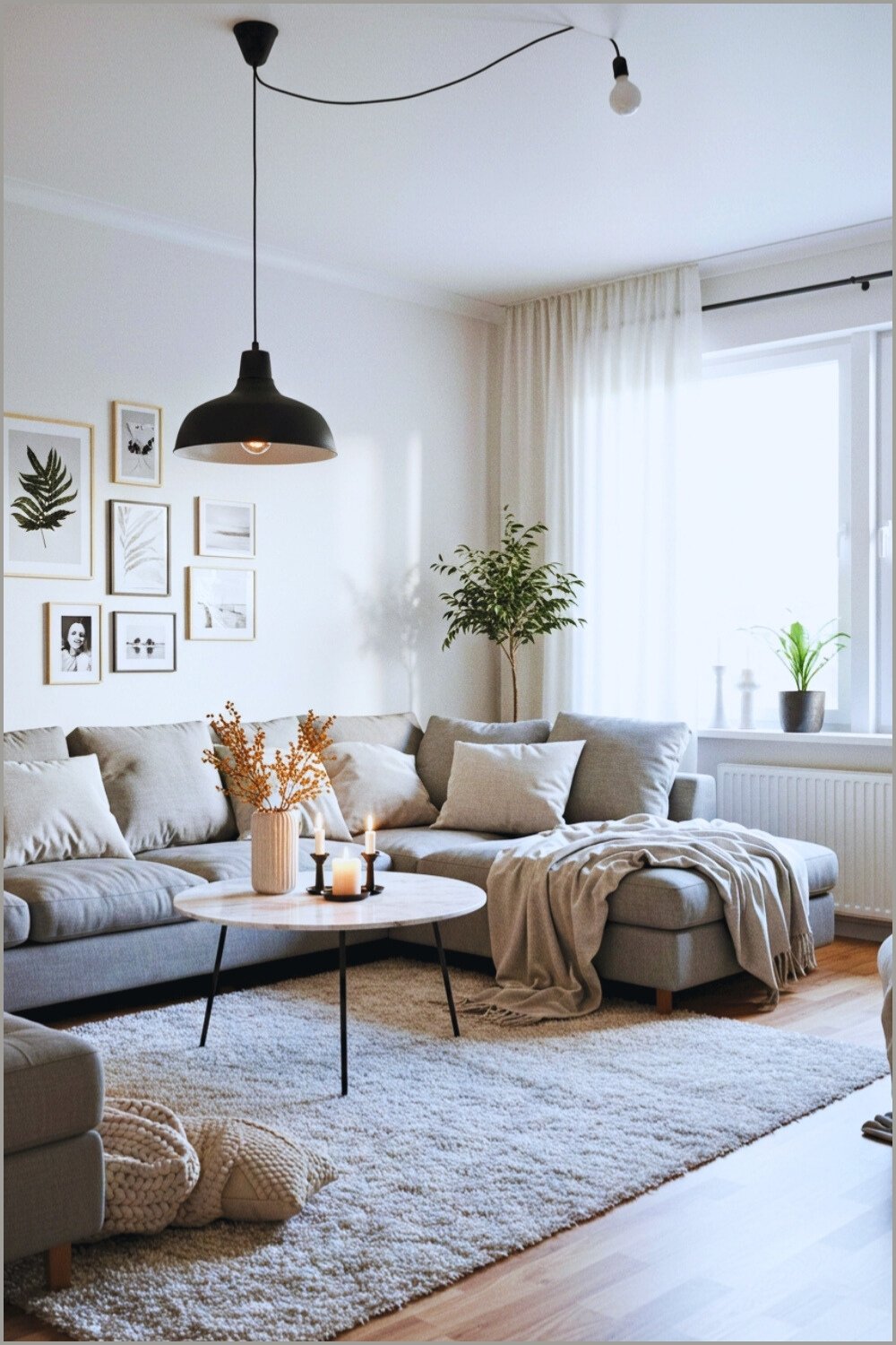 Soft Minimalist Living Room Gray Sectional Sofa