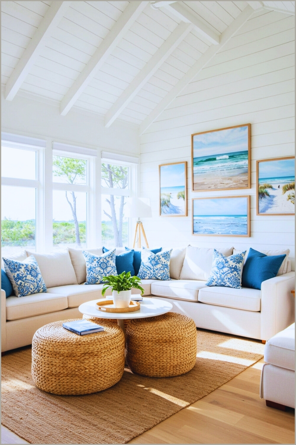 Spacious Living Room Vaulted Ceiling And Windows