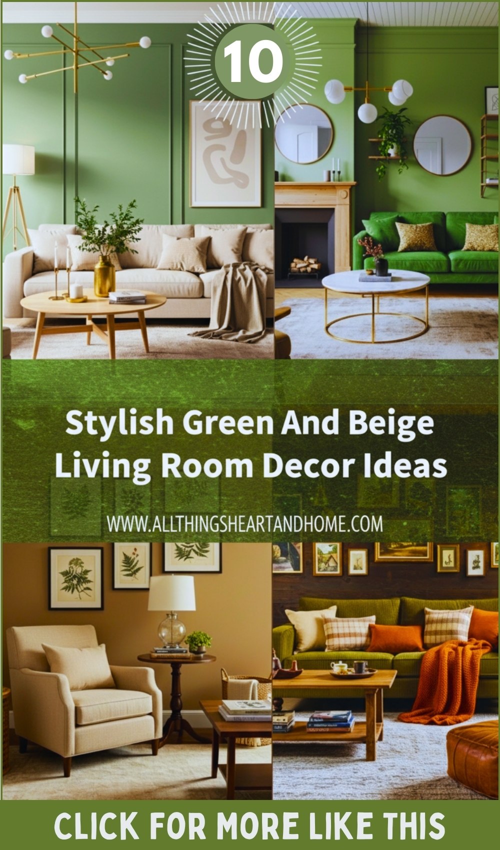 Stylish Green And Beige Living Room Decor Ideas