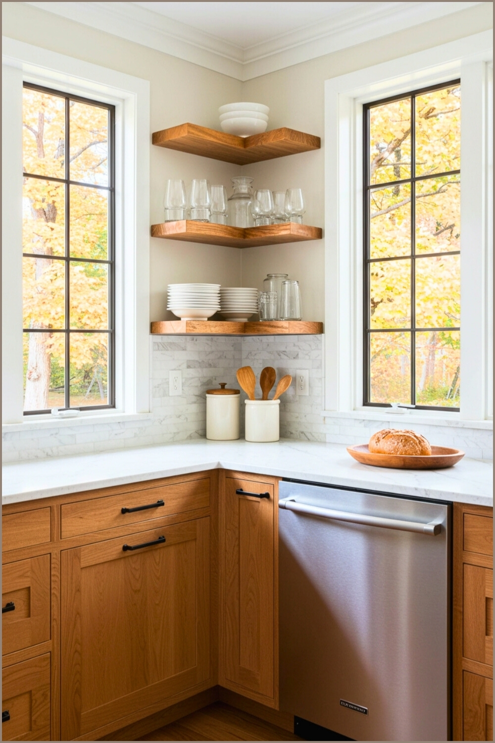 Sunlit Modern Farmhouse Kitchen Live Edge