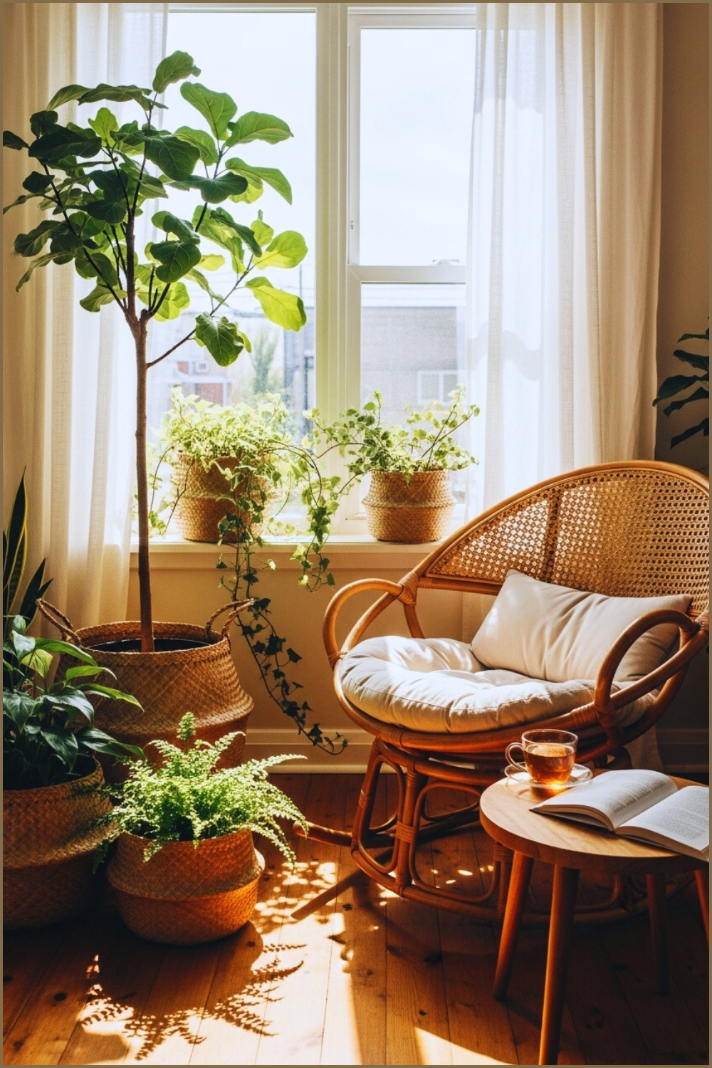Soft Sunlight Brings Out The Warm Tones Of The Wooden Decor 