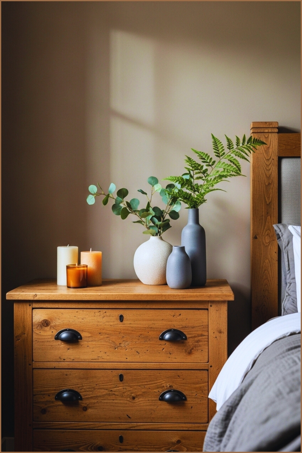 This Bedroom Corner Radiates Rustic Charm With Its Handcrafted Wooden