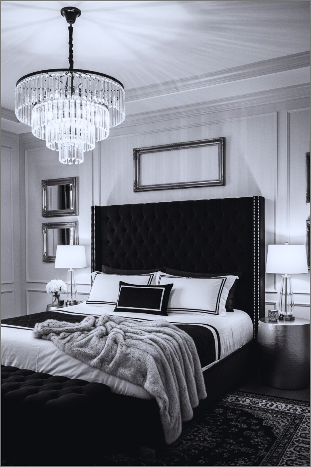 This Hollywood Inspired Black And White Bedroom Brings Luxury To Life