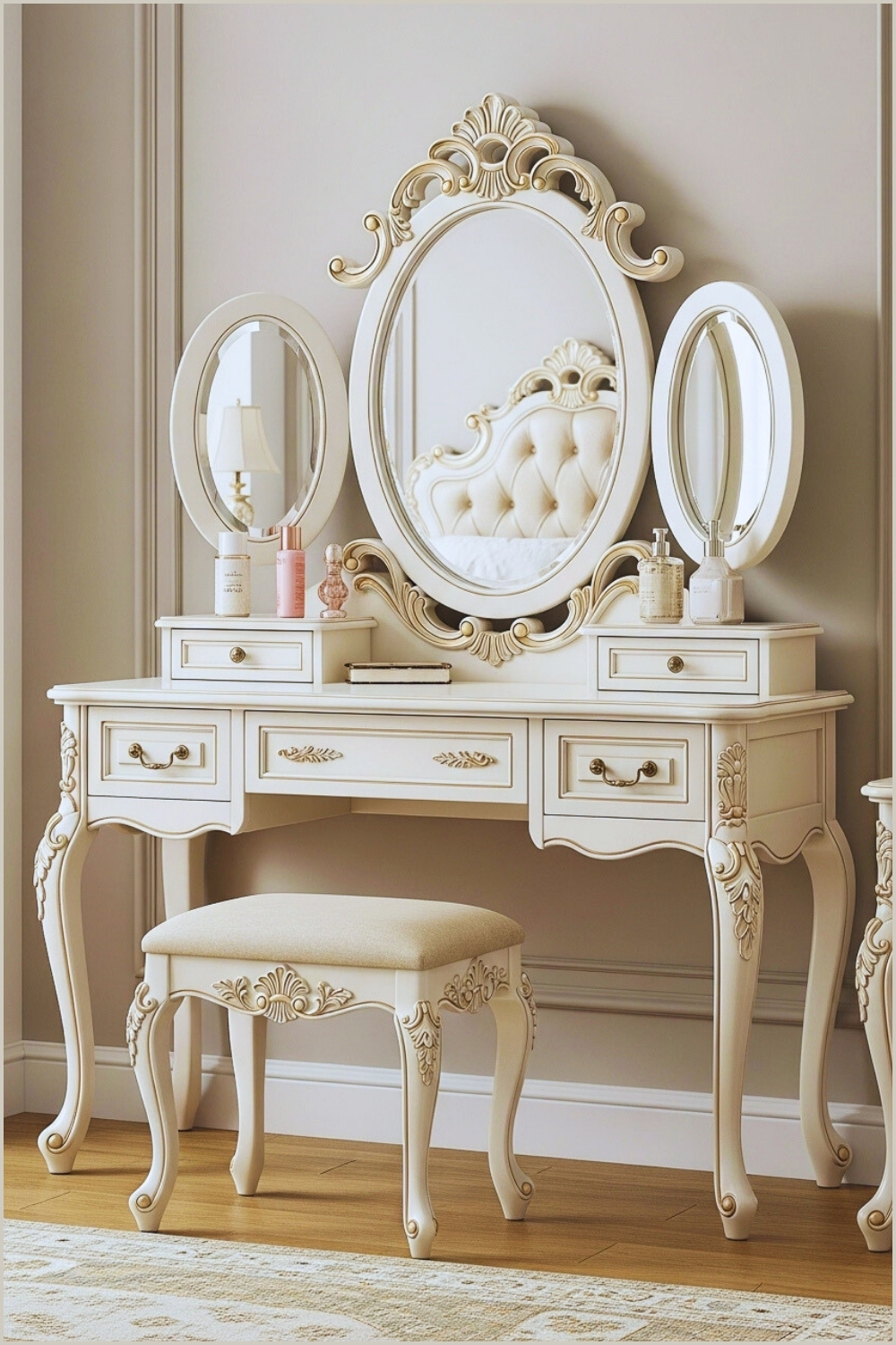 This Stunning French Vintage Vanity Brings Timeless Elegance Into The Bedroom