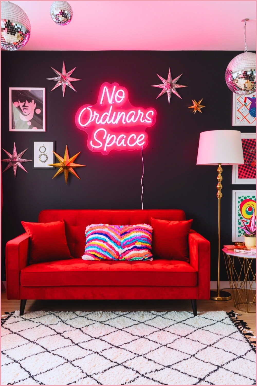 Trendy Retro Living Room Red Velvet Sofa