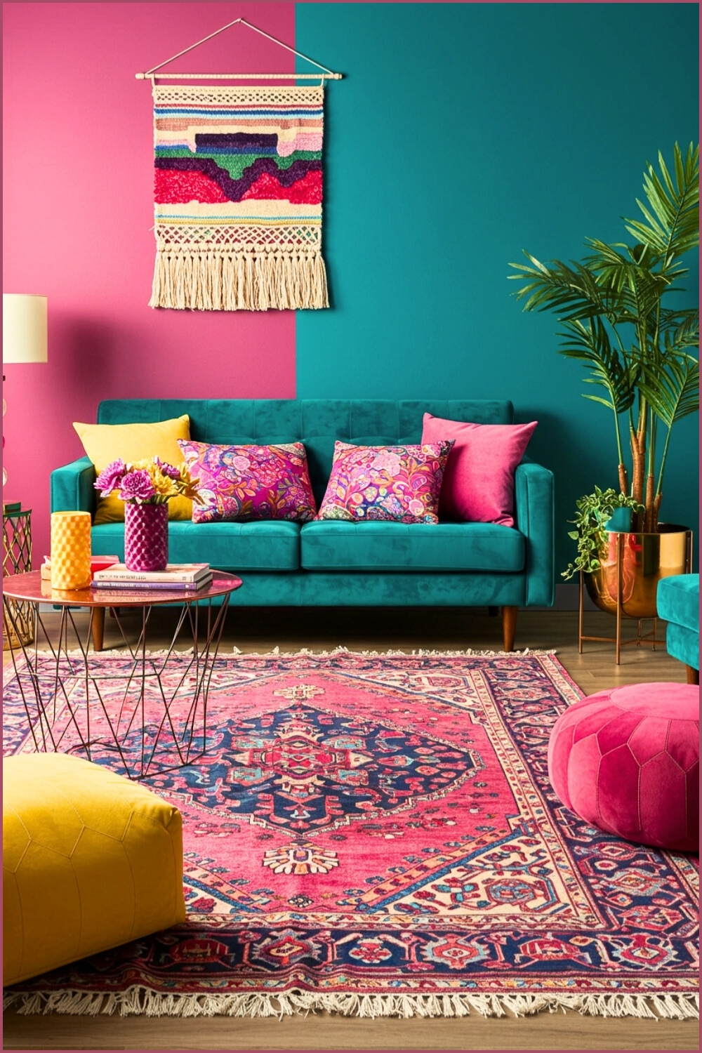 Vibrant Living Room Eclectic Colors Textures