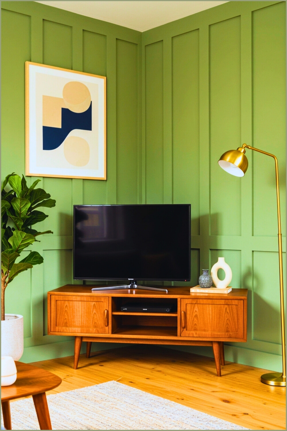 Wooden Tv Console Tapered Legs