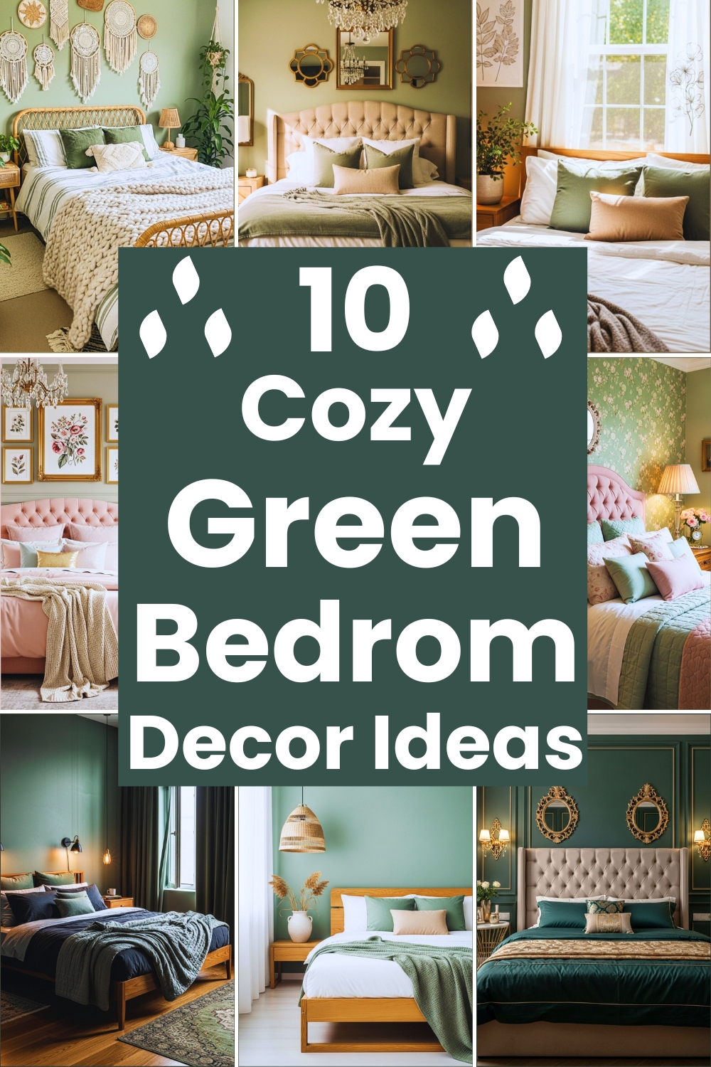 10 Cozy Green Bedroom Color Decor Ideas