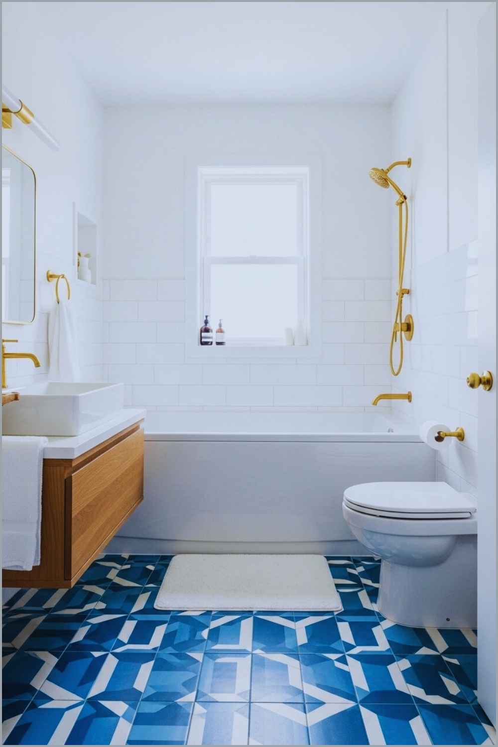 A Bright Modern Bathroom Designed In Crisp