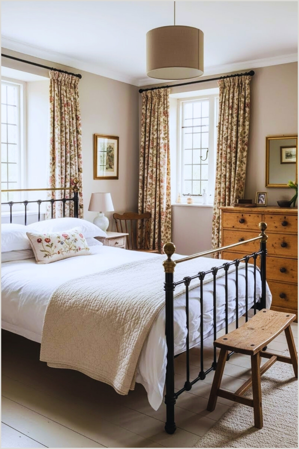 A Cozy English Cottage Bedroom Filled With Classic Country Charm
