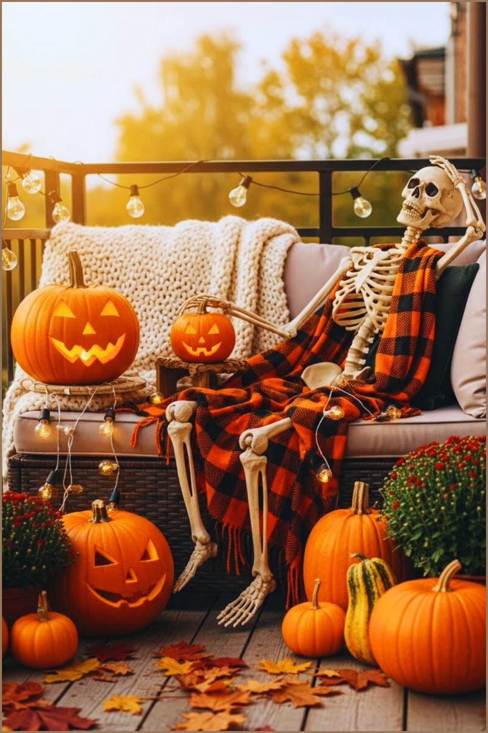 A Cozy Halloween Balcony Moment With A Friendly