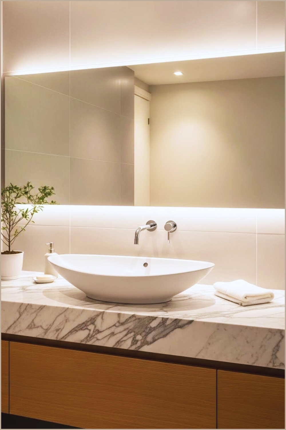 Bathroom Beautifully Blends Refined Materials And Minimalist