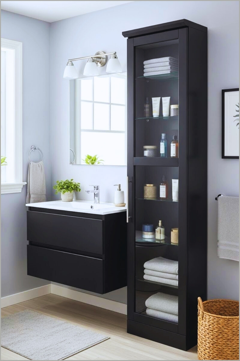 Bathroom Beautifully Demonstrates How Vertical Storage