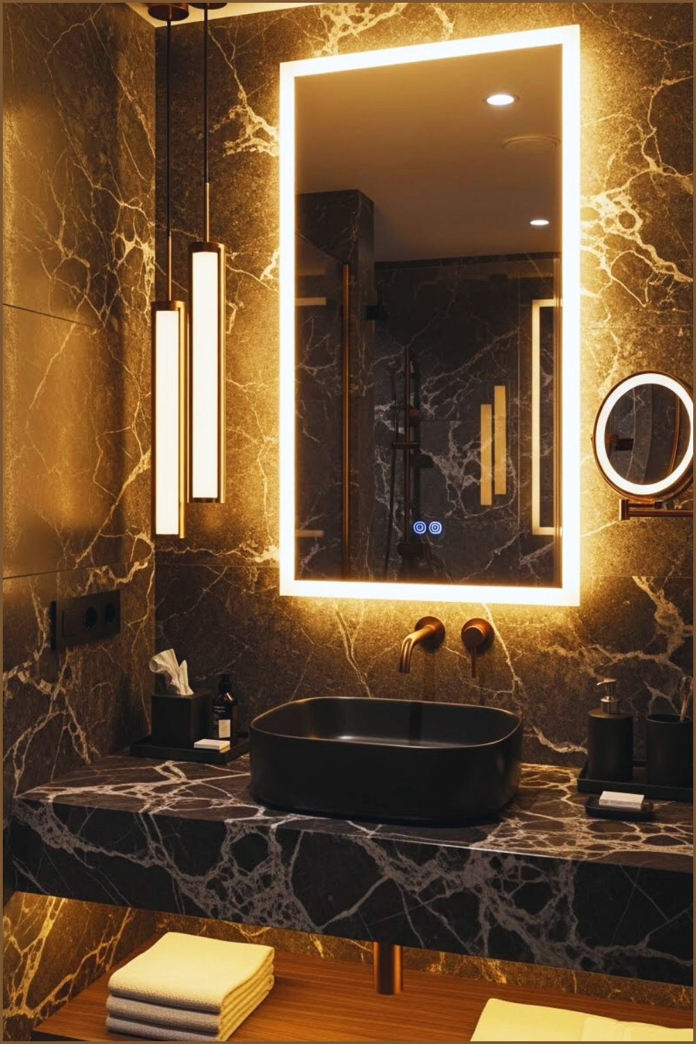 Bathroom Captures Modern Luxury With Its Dramatic