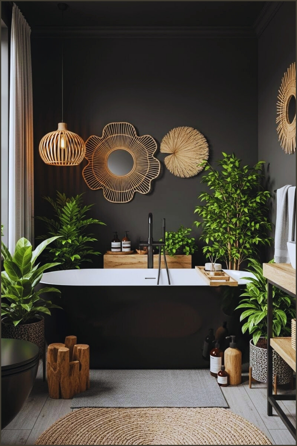 Bathroom Showcases How Soft Greenery And Warm Natural
