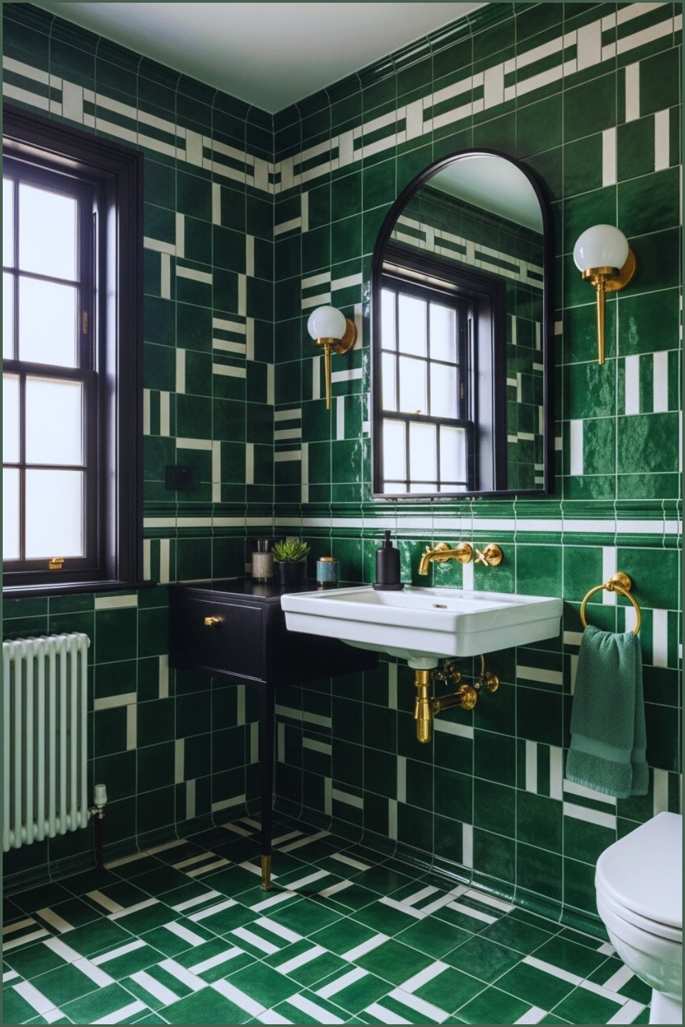 Bold Art Deco Inspired Bathroom Makes A Dramatic