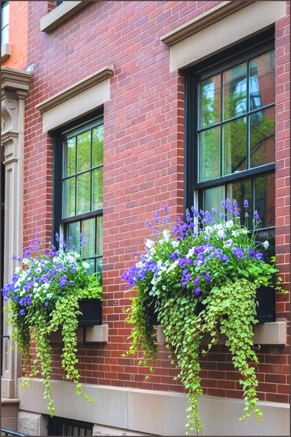 Charming Urban Building Exterior With Dark Brick Facade