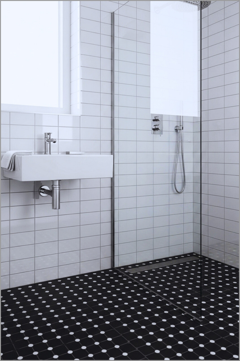 Close Up Of Modern Bathroom Corner With Glossy White