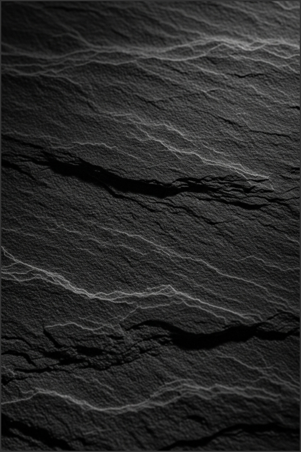 Close-up Macro Texture Of Matte Black Stone Wall, Raw Natural Surface