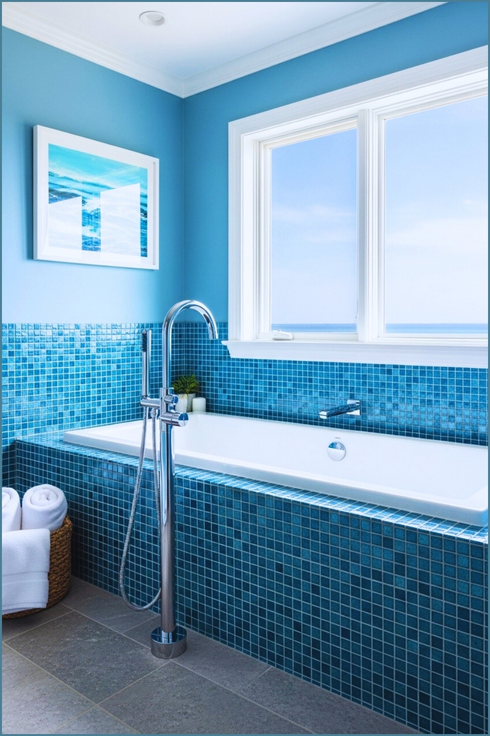 Coastal Inspired Bathroom With Bright Natural Daylight