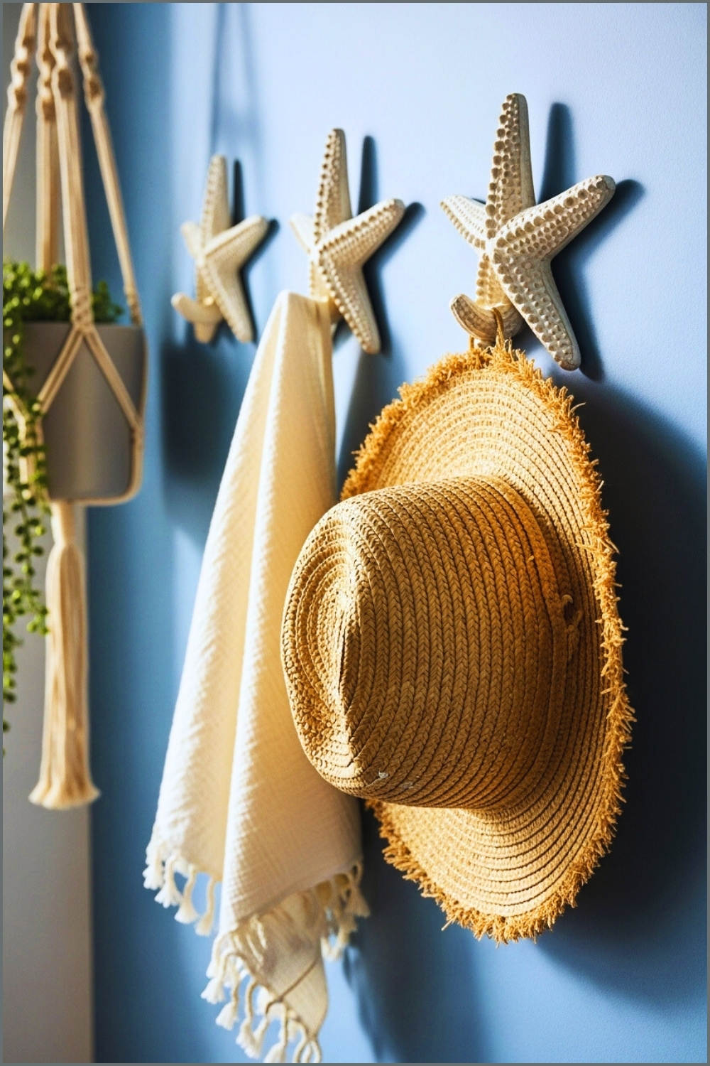 Coastal Inspired Wall Decor Featuring Textured Starfish Shaped
