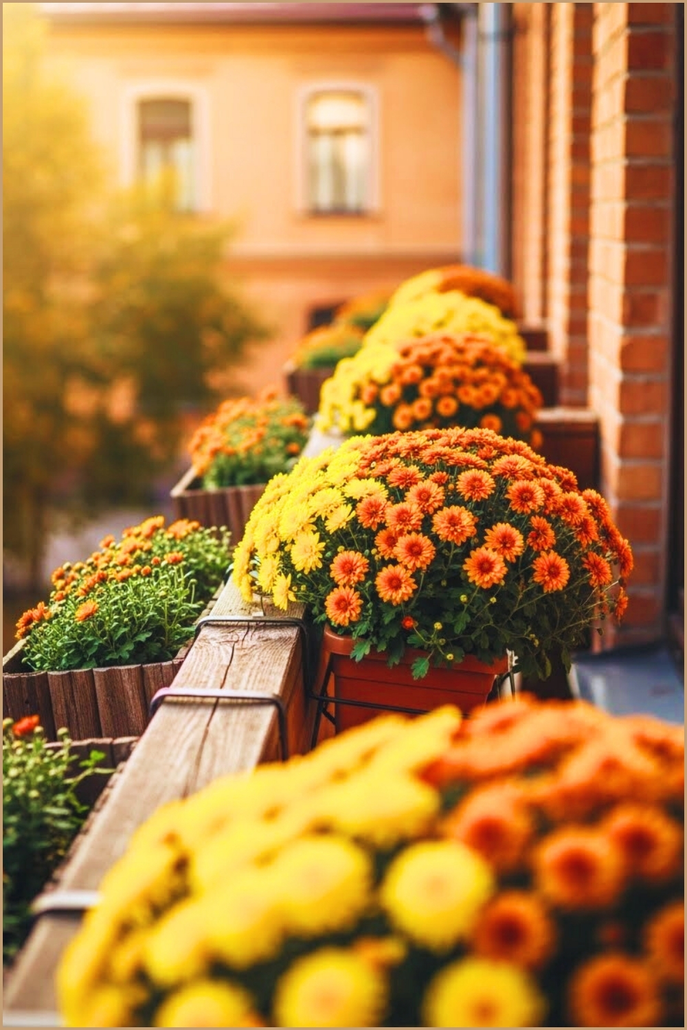 Cozy Autumn Balcony Decorated With Window