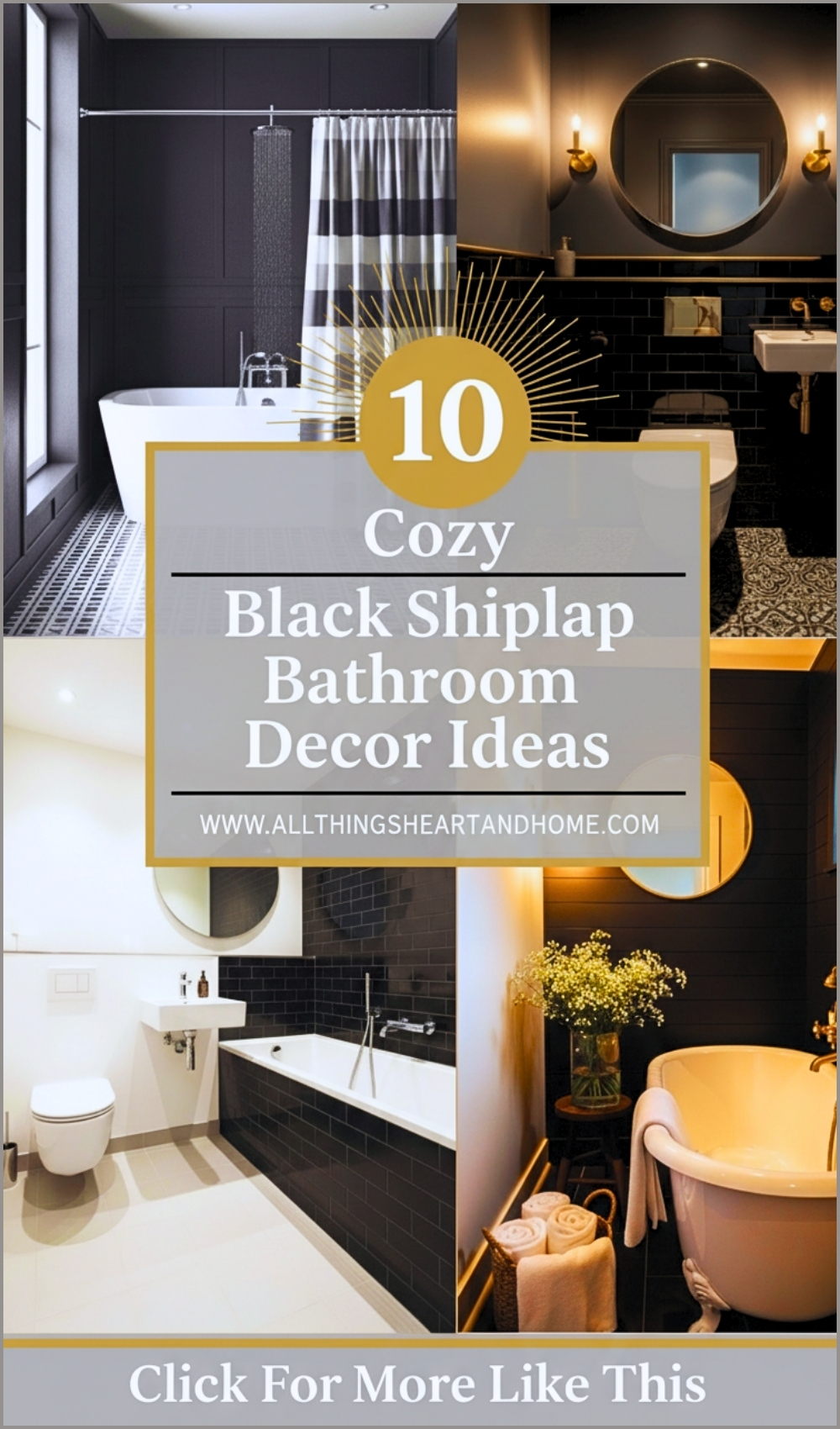 Cozy Black Shiplap Bathroom Decor Ideas