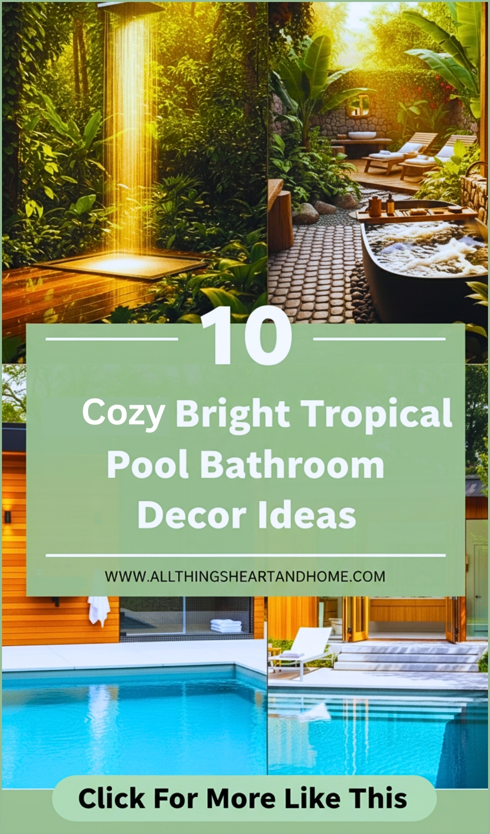 Cozy Bright Tropical Pool Bathroom Decor Ideas