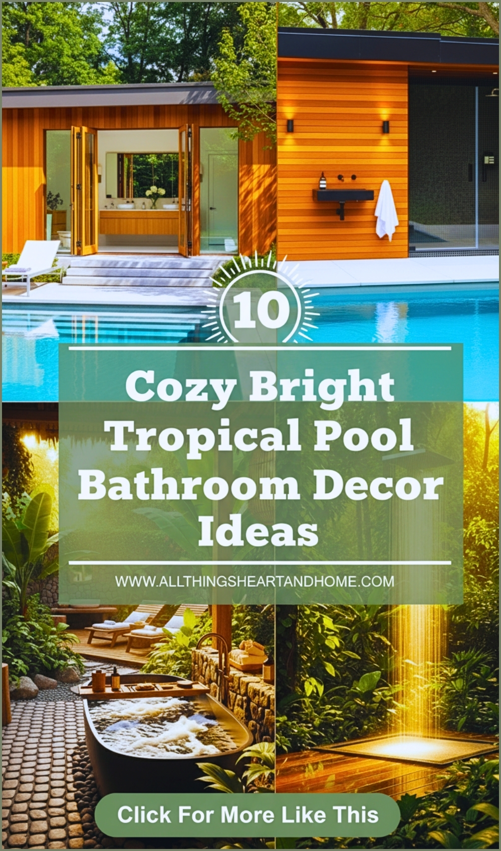 Cozy Bright Tropical Pool Bathroom Decor Ideas