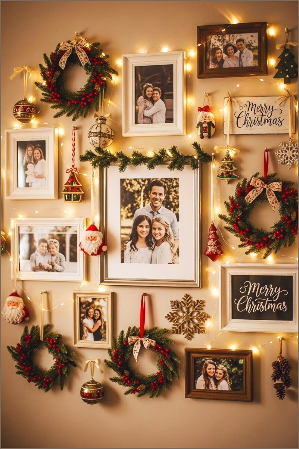 Cozy Christmas Gallery Wall Filled With Family Photos