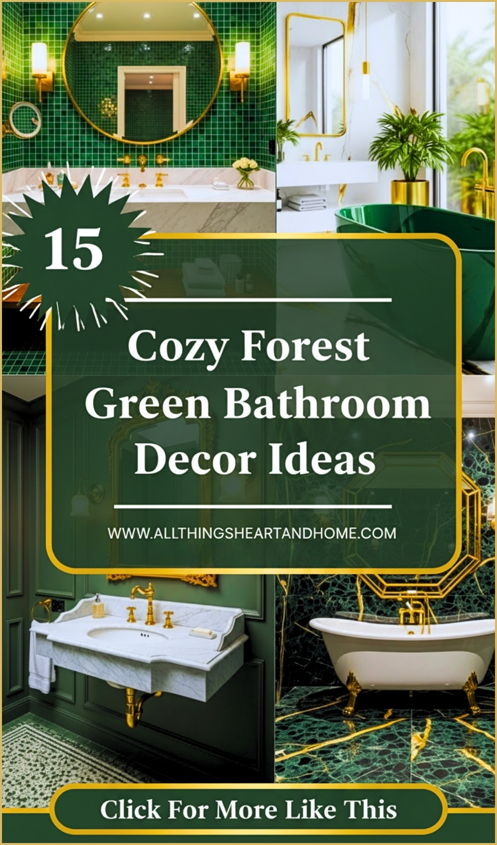 Cozy Forest Green Bathroom Decor Ideas
