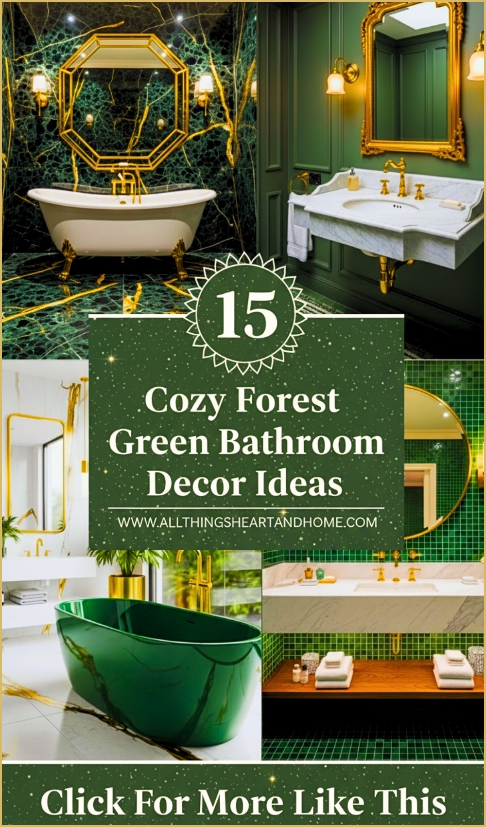 Cozy Forest Green Bathroom Decor Ideas