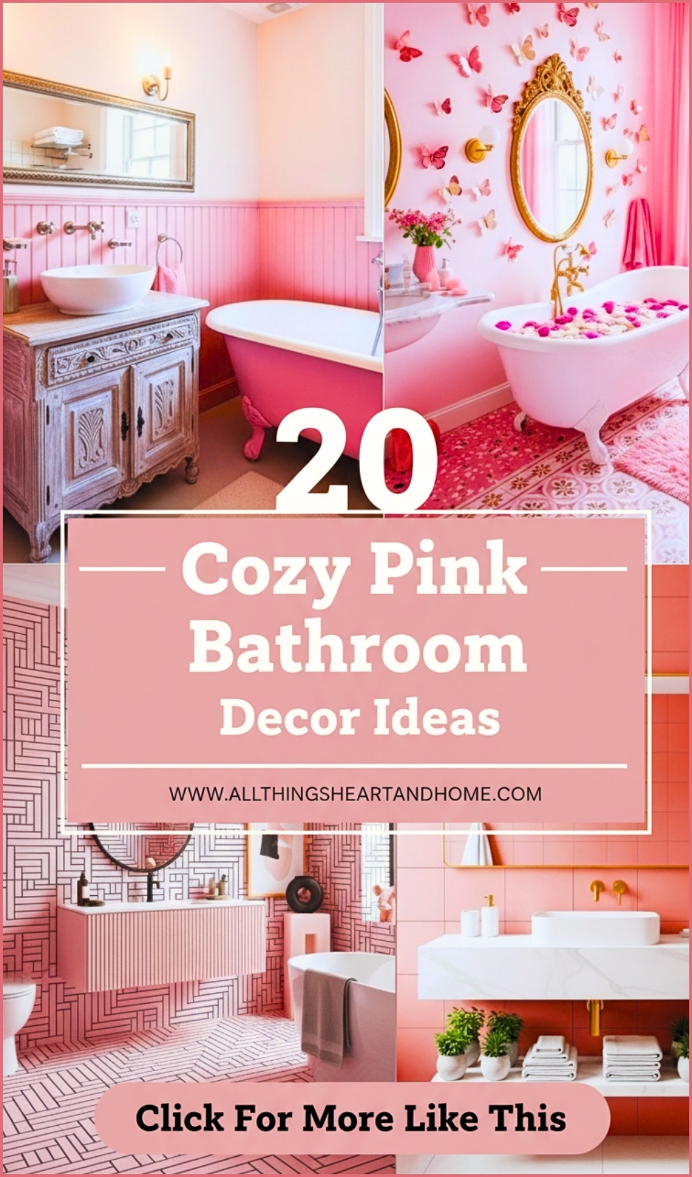 Cozy Pink Bathroom Decor Ideas.