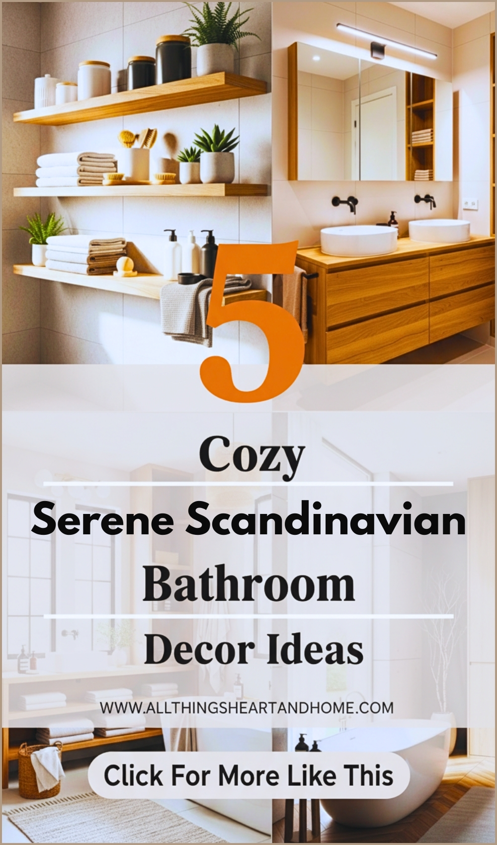 Cozy Serene Scandinavian Bathroom Decor Ideas
